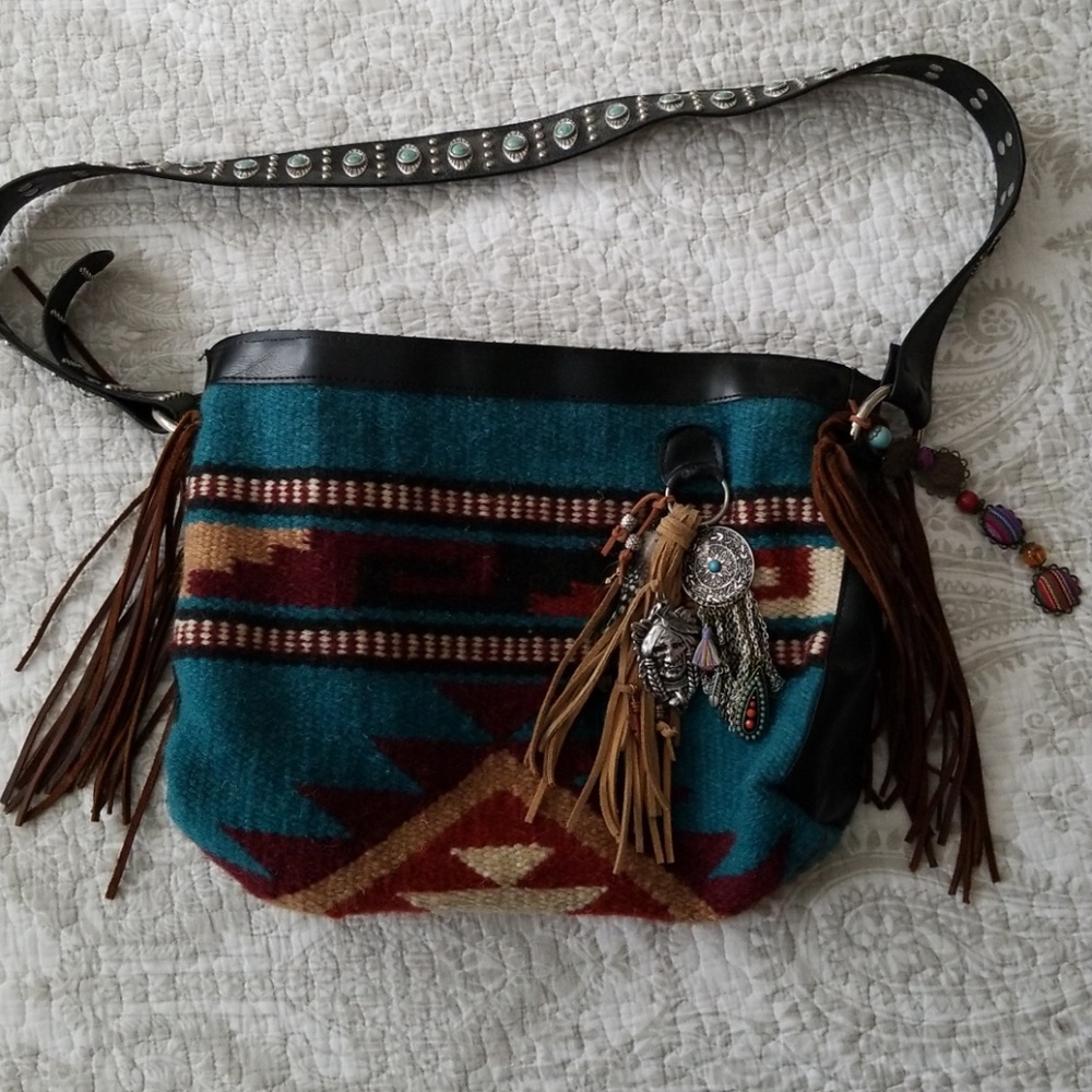 Hand created saddle blanket southwest purse
